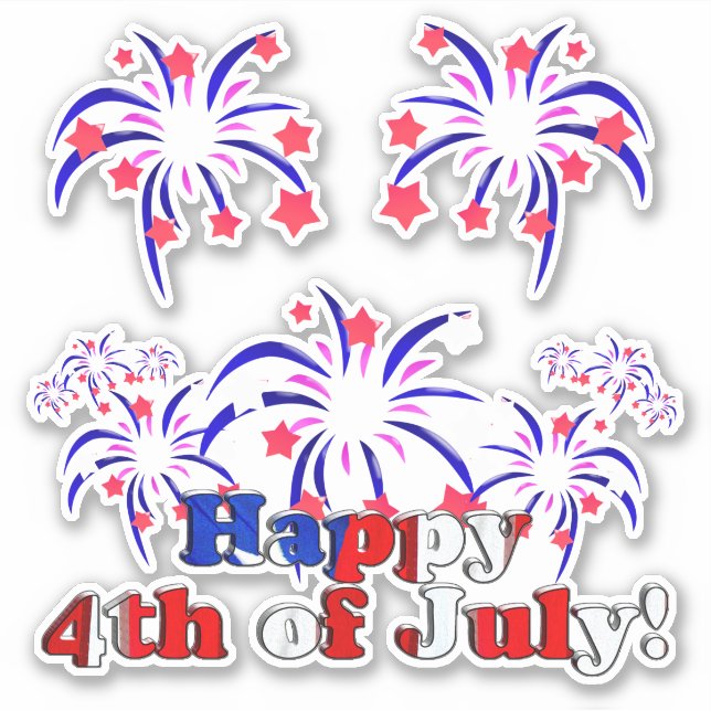 Adesivo Feliz 4 de julho * Dia da Independência (Frente)