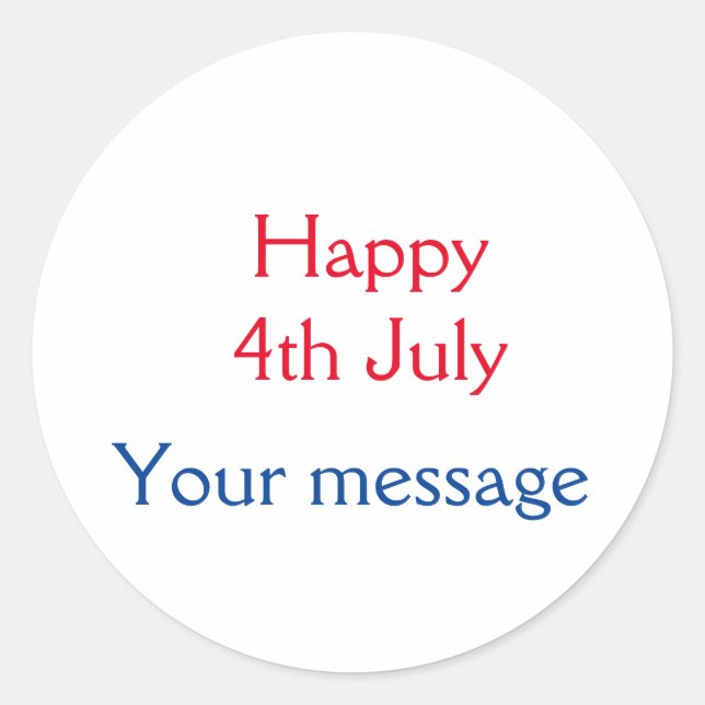 Adesivo Feliz 4 de julho Dia da Independência adicionar no (Frente)