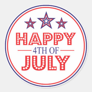 Adesivo Feliz 4 De Julho, Favor Dos Stickers