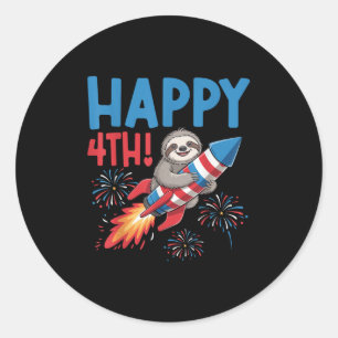Adesivo Feliz 4 De Julho Foguetes De Foguetes Americano Pa