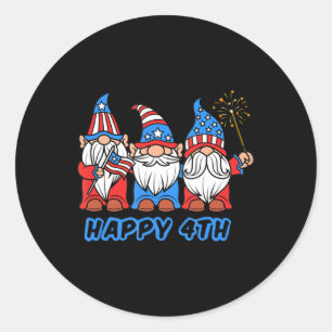 Adesivo Feliz 4 de julho Gnomos do Orgulho Patriótico Inde