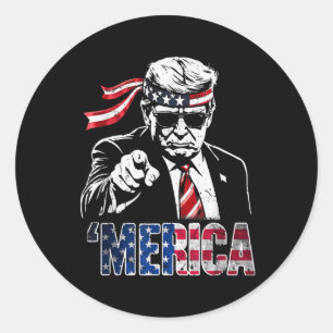 Adesivo Feliz 4 De Julho Merica Trump American Flag Usa