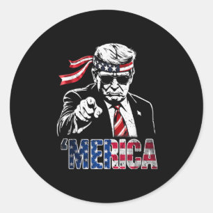 Adesivo Feliz 4 De Julho Merica Trump American Flag Usa