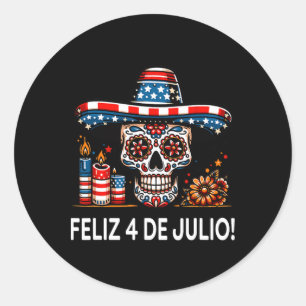 Adesivo Feliz 4 De Julho Mexicana Latina Orgulhosa Bandeir