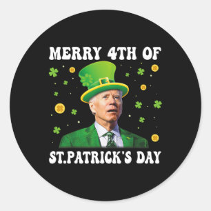 Adesivo Feliz 4 de St Patricks Dia Groovy Joe Biden Conf