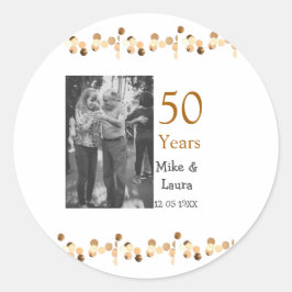 Adesivo Feliz 50º aniversário adicionar nome do casal data