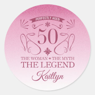 Adesivo Feliz 50º Aniversário da Gota Personalizada