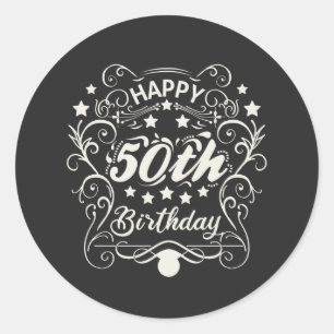 Adesivo Feliz 50º aniversário decorativo.