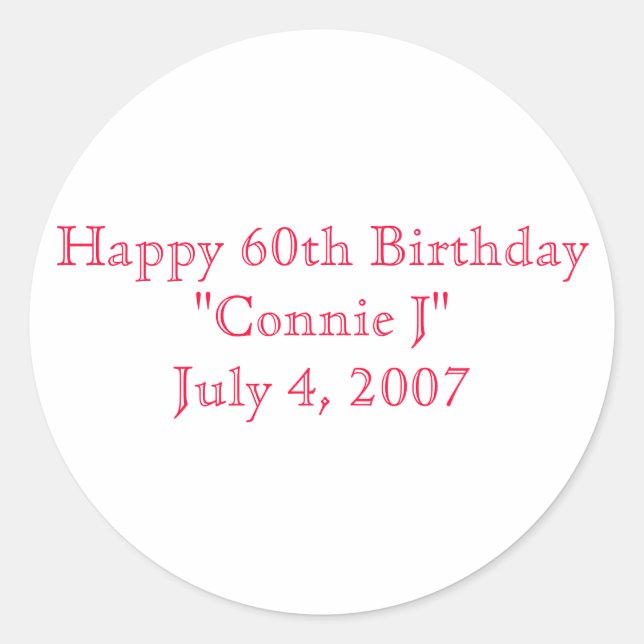 Adesivo Feliz 60º aniversário (Frente)