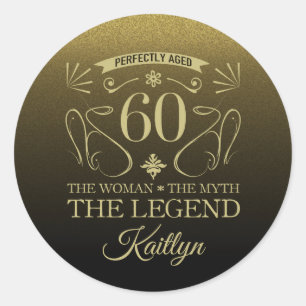 Adesivo Feliz 60.º Aniversário da Gota Personalizada