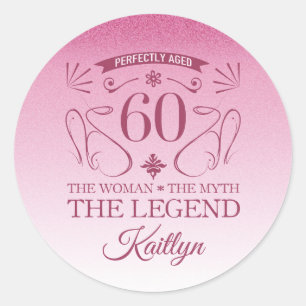 Adesivo Feliz 60.º Aniversário da Gota Personalizada
