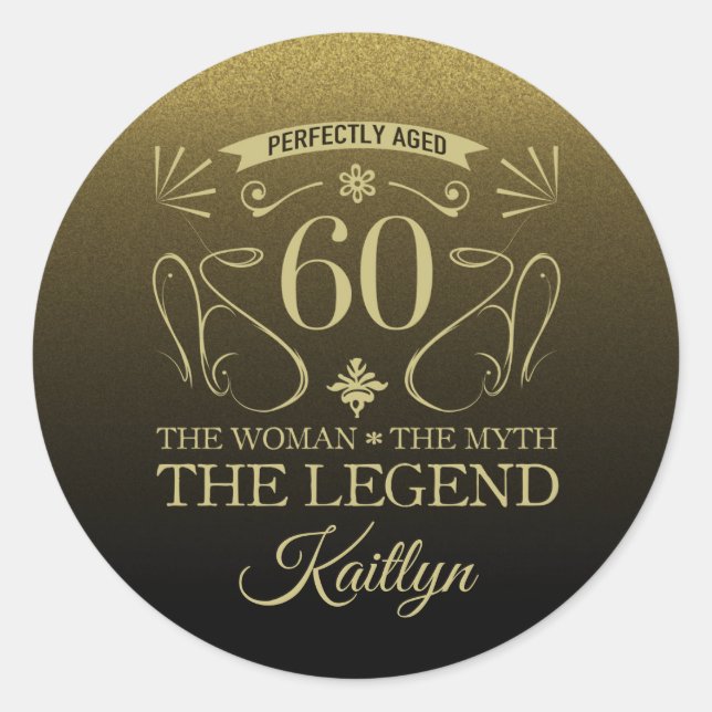 Adesivo Feliz 60.º Aniversário do Cachinho (Frente)