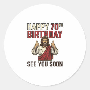 Adesivo Feliz 70º Aniversário Vejo Você Em Breve Camisa Vi