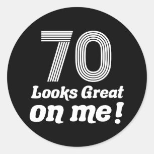Adesivo Feliz 70 de aniversário para ela