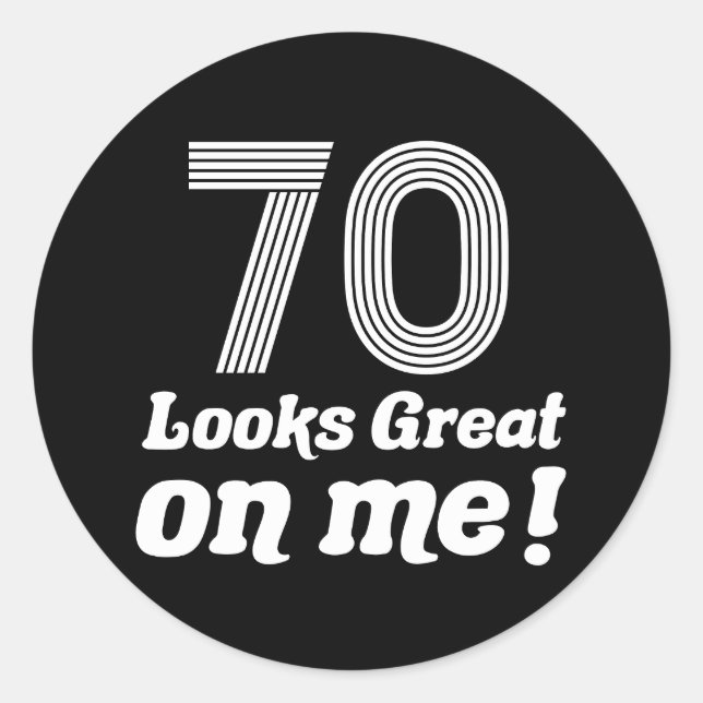 Adesivo Feliz 70 de aniversário para ela (Frente)