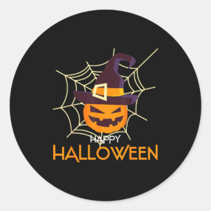 Adesivo Feliz abóbora de Halloween rosto jack o lantern te