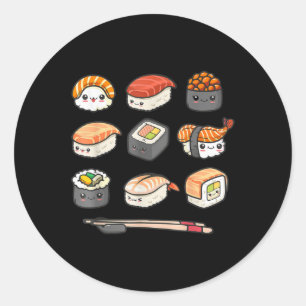Adesivo Feliz anime Sushi Kawaii set Comida japonesa Lover