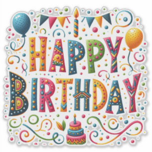 Adesivo Feliz Aniversário