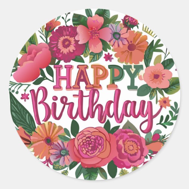 Adesivo Feliz aniversário (Frente)