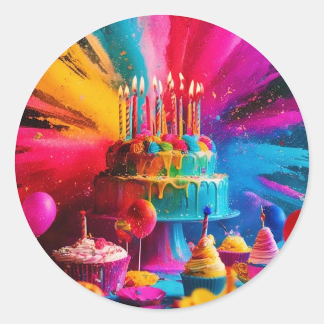 Adesivo Feliz aniversário (Frente)