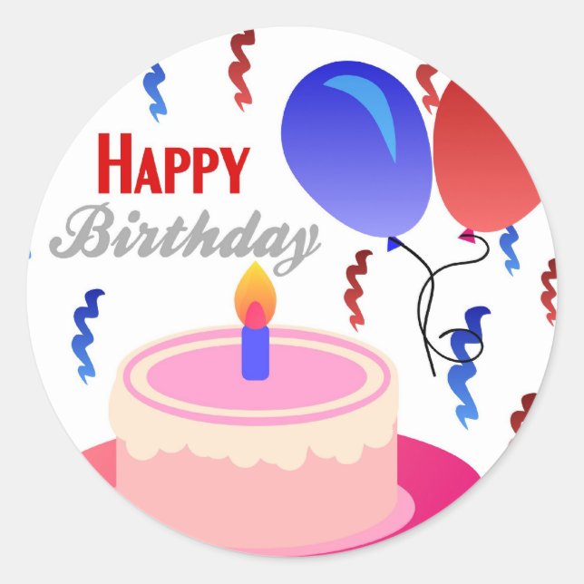 Adesivo Feliz aniversário (Frente)