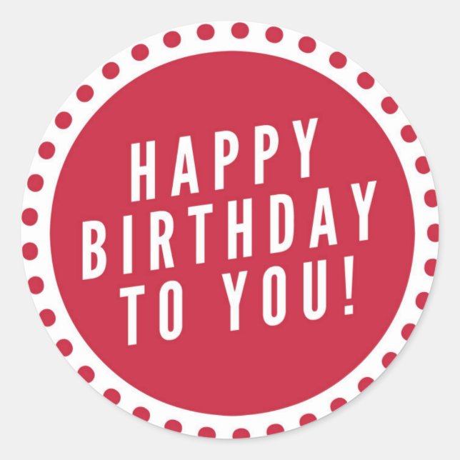 Adesivo Feliz aniversário (Frente)