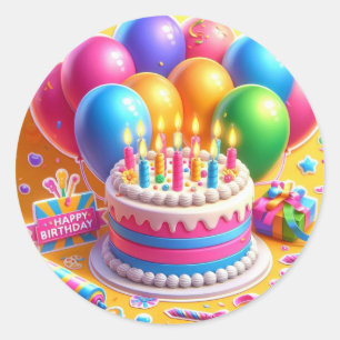 Adesivo Feliz aniversário