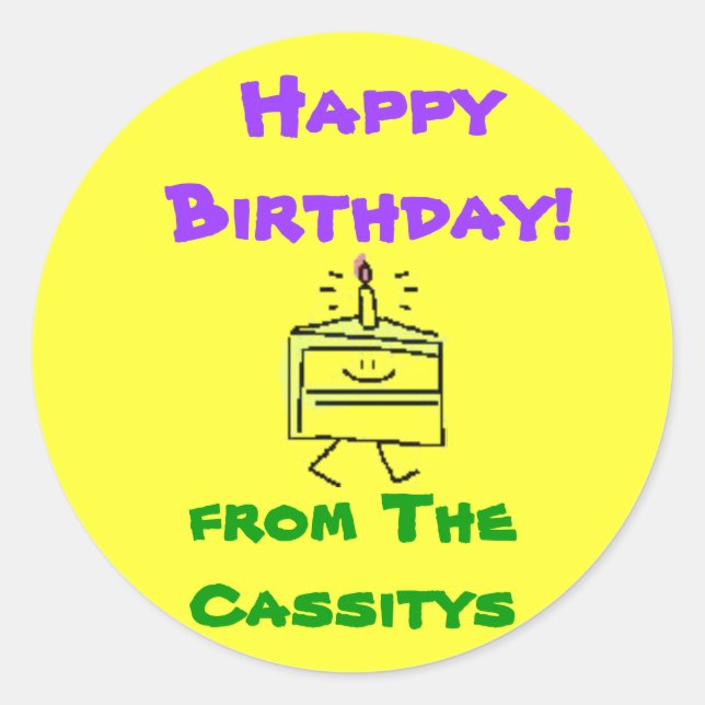 Adesivo Feliz aniversário! (Frente)