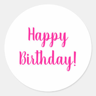 Adesivo Feliz aniversário, Aniversário Branco Rosa Quente