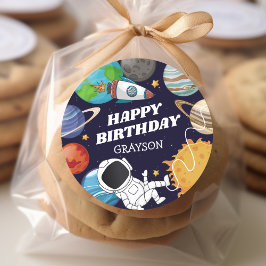 Adesivo Feliz Aniversário Astronauta Espacial
