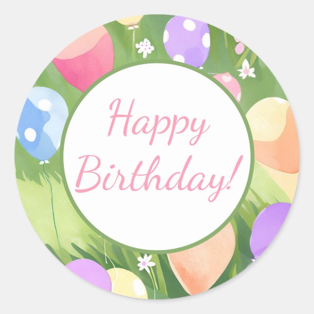 Adesivo Feliz aniversário! Balloon (Frente)