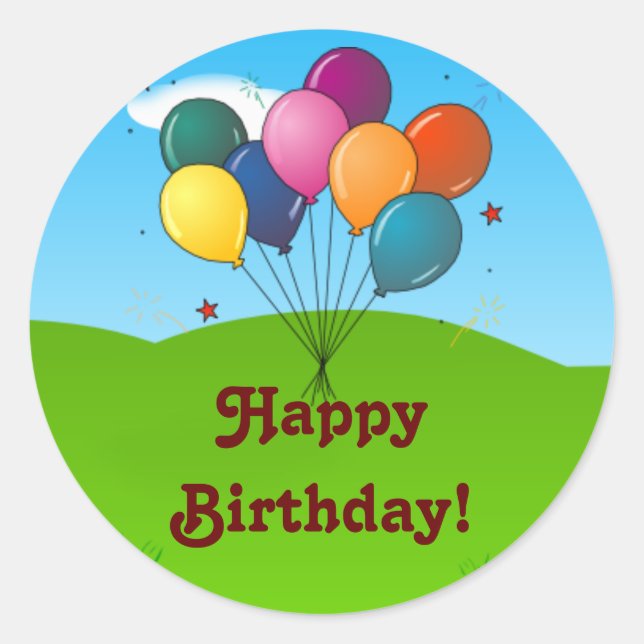 Adesivo Feliz aniversário! Balões de Celebração (Frente)