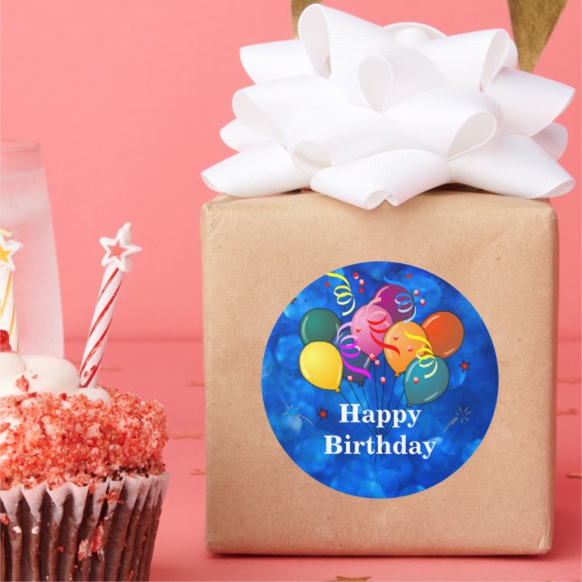 Adesivo Feliz aniversário, Balões de Celebração (Festa)