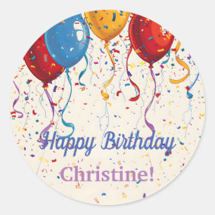 Adesivo Feliz Aniversário Balões Personalizáveis Design
