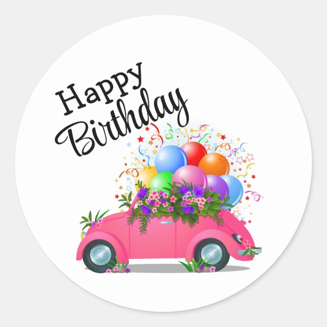 Adesivo Feliz Aniversário Carro  (Frente)