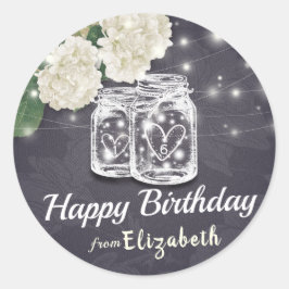 Adesivo Feliz Aniversário Chic Mason Jar Flowers String Li