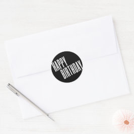 Adesivo Feliz Aniversário Chic & Simples Preto e Branco