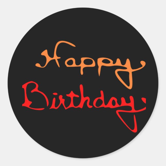 Adesivo Feliz Aniversário Colorido (Frente)