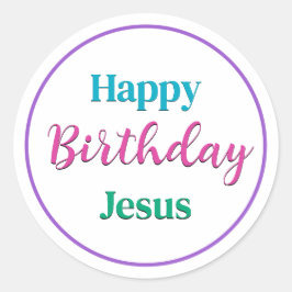 Adesivo Feliz Aniversário Colorido Jesus