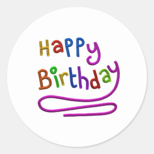Adesivo Feliz Aniversário Colorido Saudação