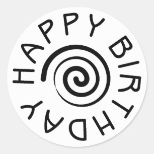 Adesivo Feliz aniversario com espiral