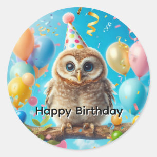 Adesivo Feliz Aniversário Coruja