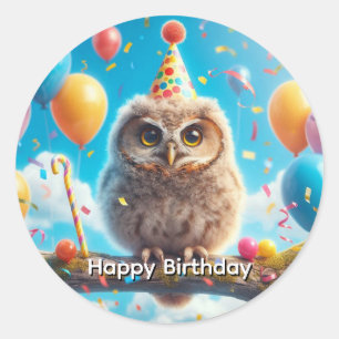 Adesivo Feliz Aniversário Coruja