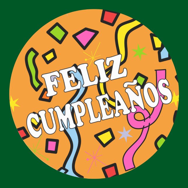 Adesivo Feliz Aniversário Cumpleanos Feliz em Espanhol (Criador carregado)