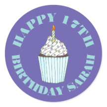 Feliz aniversário Cupcake Azul Glacé aspersor