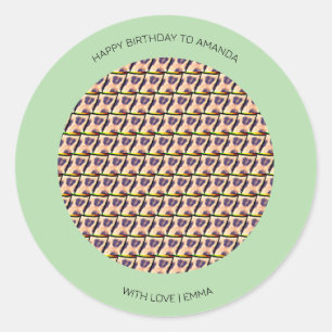 Adesivo Feliz Aniversário, Cute Quênia Leopard Patterno
