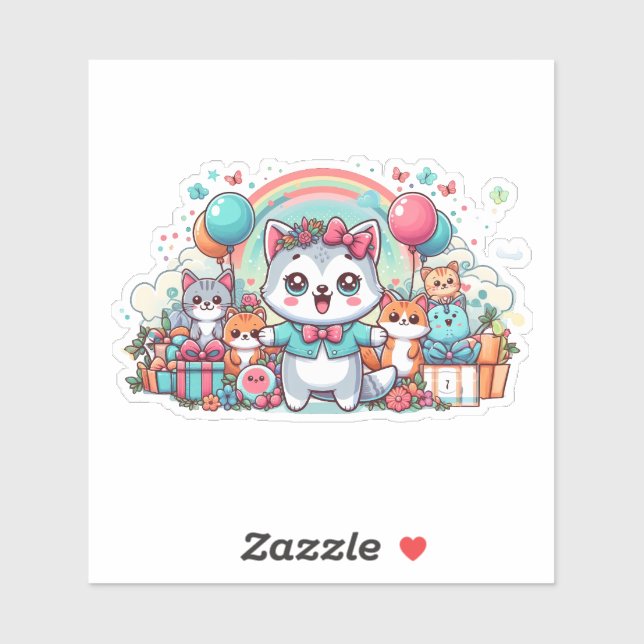 Adesivo Feliz aniversário, Cutie Pie (Folha)