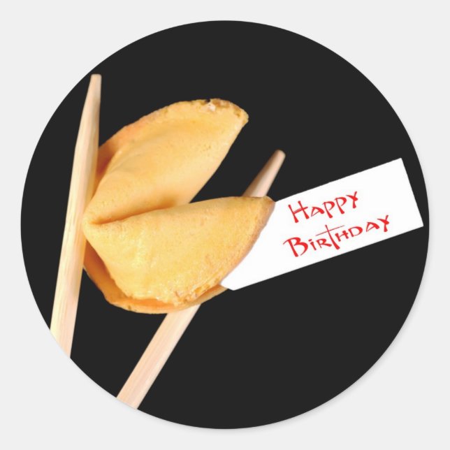 Adesivo Feliz Aniversário da Fortune Cookie (Frente)