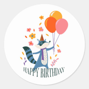 Adesivo Feliz Aniversário da Fox Fox