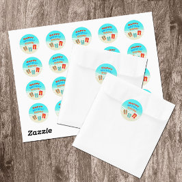 Adesivo Feliz aniversário da praia personalizada